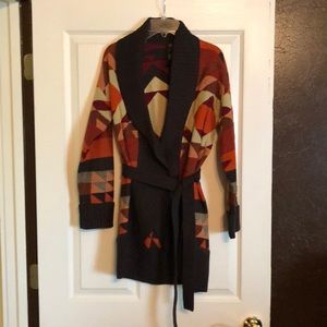 Orange and Brown Wrap Sweater